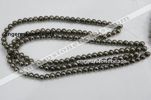 CPY24 16 inches 12mm round pyrite gemstone beads wholesale