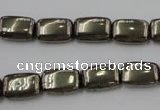 CPY240 15.5 inches 8*12mm rectangle pyrite gemstone beads wholesale