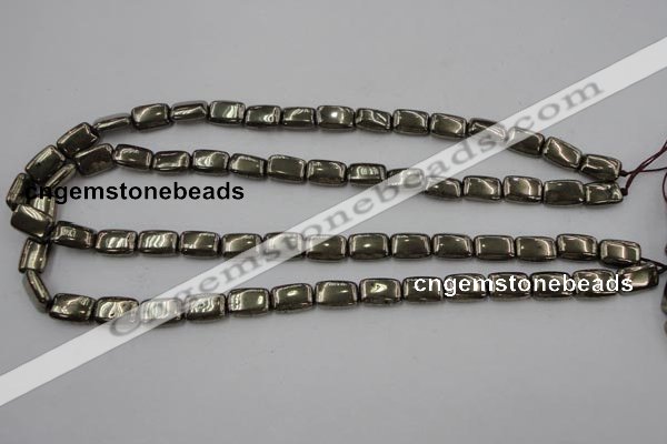 CPY240 15.5 inches 8*12mm rectangle pyrite gemstone beads wholesale