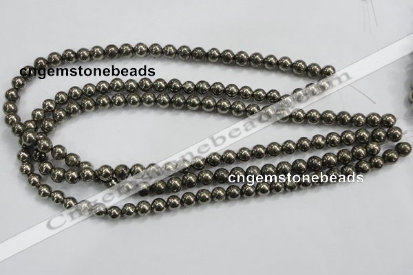 CPY25 16 inches 14mm round pyrite gemstone beads wholesale