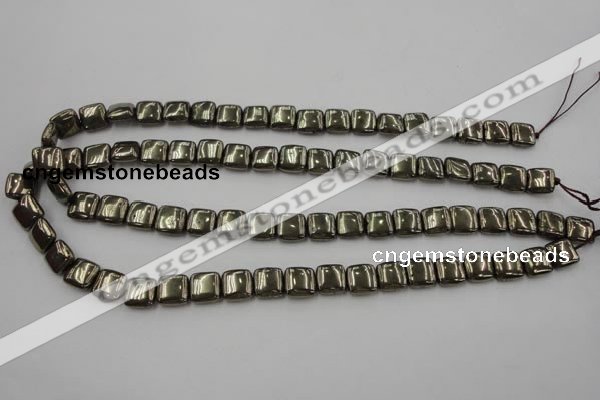 CPY250 15.5 inches 10*10mm square pyrite gemstone beads wholesale