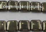 CPY252 15.5 inches 14*14mm square pyrite gemstone beads wholesale