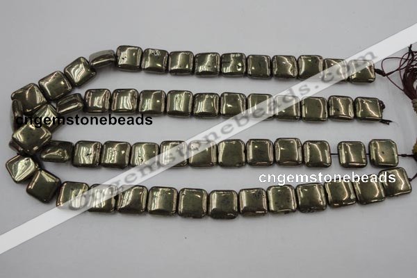 CPY252 15.5 inches 14*14mm square pyrite gemstone beads wholesale