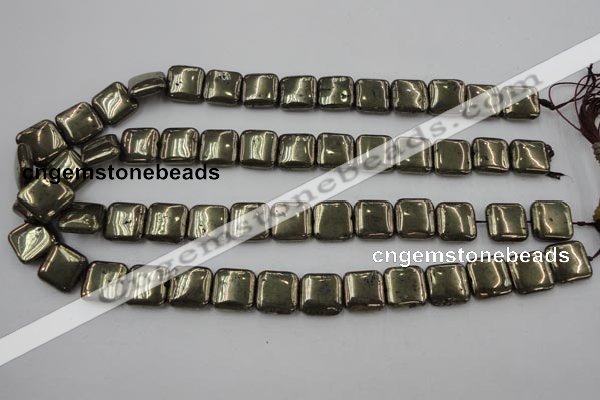 CPY252 15.5 inches 14*14mm square pyrite gemstone beads wholesale