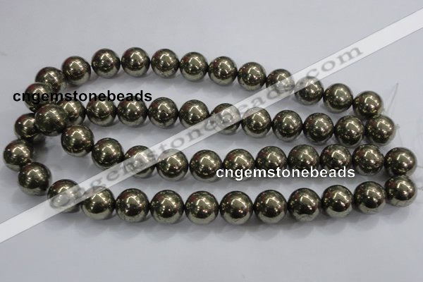 CPY26 16 inches 16mm round pyrite gemstone beads wholesale