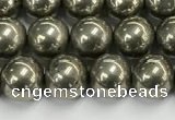 CPY261 15.5 inches 6mm round pyrite gemstone beads wholesale