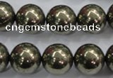 CPY27 16 inches 18mm round pyrite gemstone beads wholesale