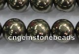 CPY28 16 inches 20mm round pyrite gemstone beads wholesale