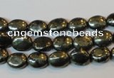 CPY310 15.5 inches 7*9mm oval pyrite gemstone beads wholesale