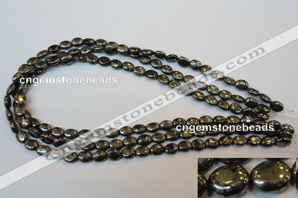 CPY310 15.5 inches 7*9mm oval pyrite gemstone beads wholesale