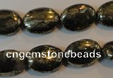 CPY312 15.5 inches 13*18mm oval pyrite gemstone beads wholesale