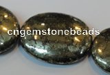 CPY313 15.5 inches 30*40mm oval pyrite gemstone beads wholesale