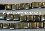 CPY315 15.5 inches 8*8mm square pyrite gemstone beads wholesale