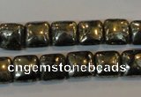 CPY316 15.5 inches 10*10mm square pyrite gemstone beads wholesale