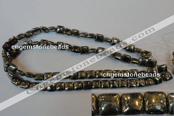 CPY316 15.5 inches 10*10mm square pyrite gemstone beads wholesale