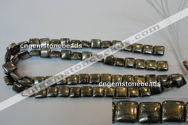 CPY317 15.5 inches 12*12mm square pyrite gemstone beads wholesale