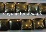 CPY318 15.5 inches 14*14mm square pyrite gemstone beads wholesale