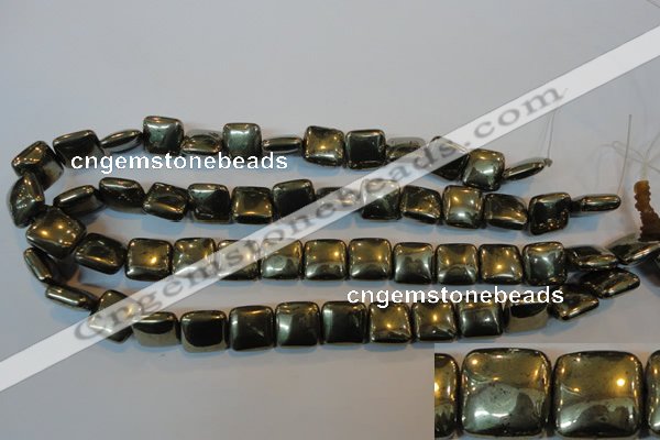 CPY318 15.5 inches 14*14mm square pyrite gemstone beads wholesale