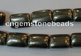 CPY321 15.5 inches 10*14mm rectangle pyrite gemstone beads wholesale