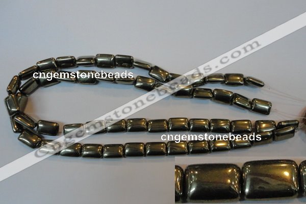 CPY321 15.5 inches 10*14mm rectangle pyrite gemstone beads wholesale