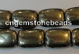 CPY324 15.5 inches 15*20mm rectangle pyrite gemstone beads wholesale