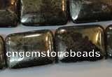 CPY325 15.5 inches 18*25mm rectangle pyrite gemstone beads wholesale