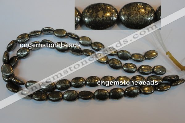 CPY33 16 inches 12*16mm oval pyrite gemstone beads wholesale