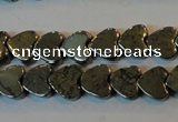 CPY330 15.5 inches 6*6mm heart pyrite gemstone beads wholesale