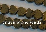 CPY331 15.5 inches 8*8mm heart pyrite gemstone beads wholesale