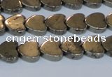 CPY332 15.5 inches 10*10mm heart pyrite gemstone beads