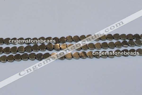 CPY332 15.5 inches 10*10mm heart pyrite gemstone beads