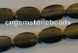 CPY334 15.5 inches 10*16mm twisted oval pyrite gemstone beads