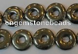 CPY338 15.5 inches 16mm donut pyrite gemstone beads wholesale