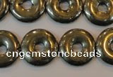 CPY339 15.5 inches 18mm donut pyrite gemstone beads wholesale