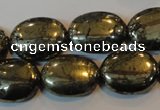 CPY34 16 inches 15*20mm oval pyrite gemstone beads wholesale