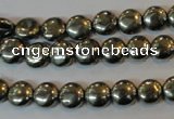 CPY35 16 inches 8mm coin pyrite gemstone beads wholesale