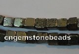 CPY350 15.5 inches 4*4mm cube pyrite gemstone beads wholesale