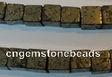 CPY353 15.5 inches 10*10mm cube pyrite gemstone beads wholesale