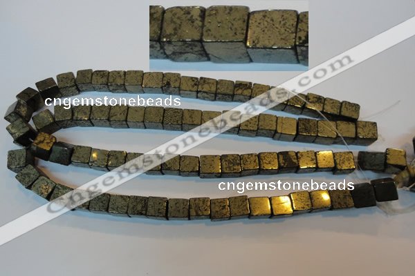 CPY353 15.5 inches 10*10mm cube pyrite gemstone beads wholesale