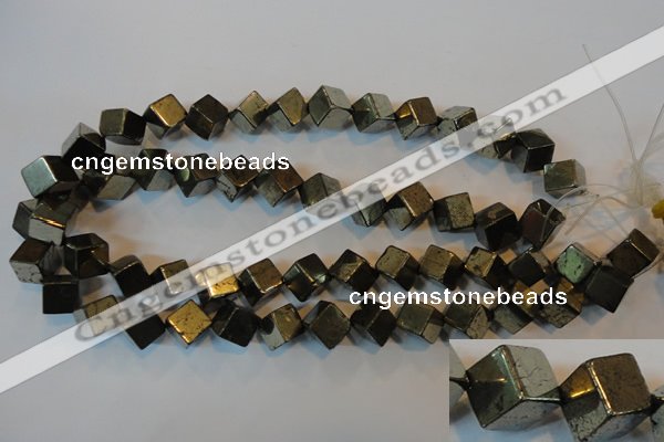 CPY358 15.5 inches 10*10mm cube pyrite gemstone beads wholesale
