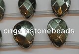 CPY376 Top drilled 15*20mm briolette pyrite gemstone beads