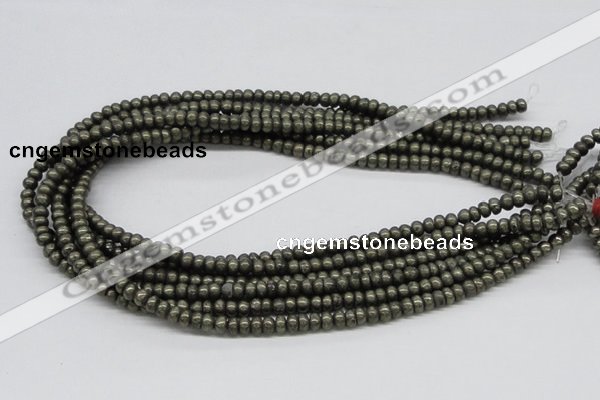 CPY38 16 inches 5*10mm rondelle pyrite gemstone beads wholesale