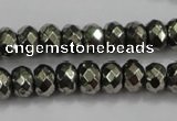 CPY39 16 inches 3*6mm faceted rondelle pyrite gemstone beads wholesale