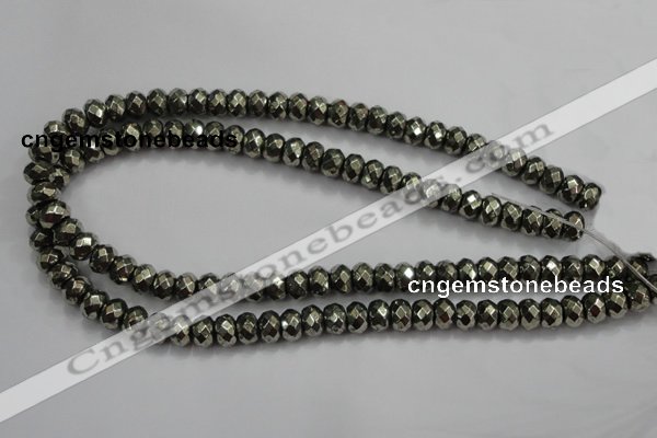 CPY39 16 inches 3*6mm faceted rondelle pyrite gemstone beads wholesale