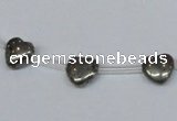 CPY391 Top drilled 8*8mm heart pyrite gemstone beads wholesale