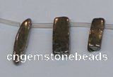 CPY395 Top drilled 7*15mm - 8*20mm sticks pyrite gemstone beads