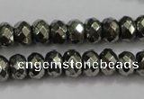 CPY41 16 inches 5*10mm faceted rondelle pyrite gemstone beads wholesale