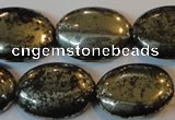 CPY42 16 inches 18*25mm oval pyrite gemstone beads wholesale