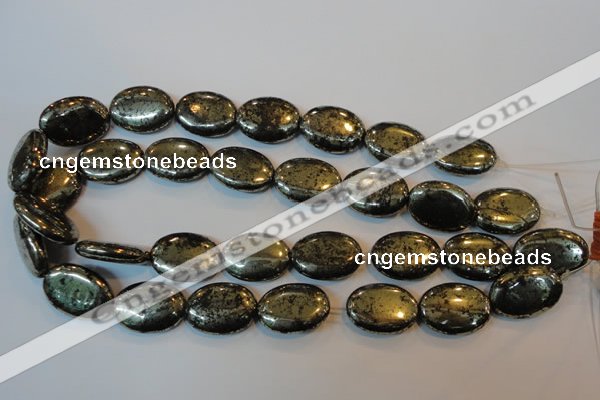 CPY42 16 inches 18*25mm oval pyrite gemstone beads wholesale