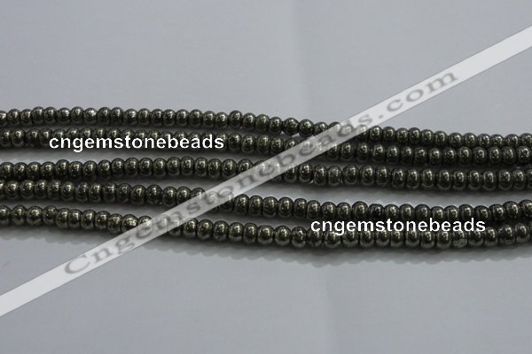 CPY421 15.5 inches 2.5*4mm rondelle pyrite gemstone beads